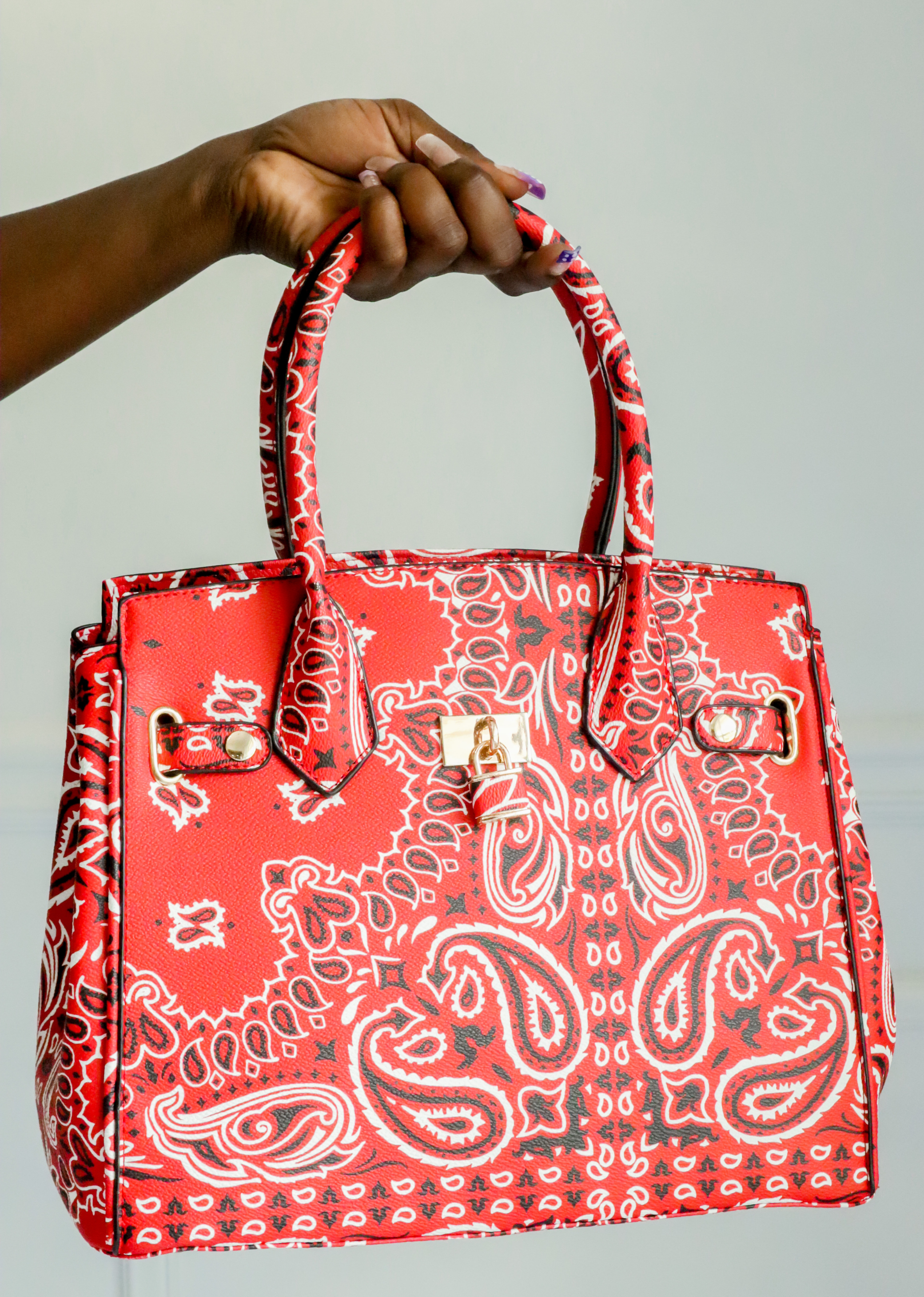 Paisely Print B Purse (Red) – Inverted Luxe